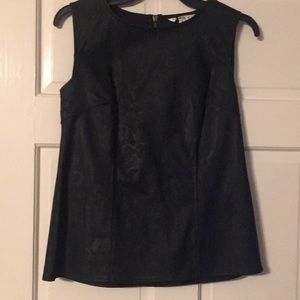 Cabi black Vegan Leather Sleeveless Tank